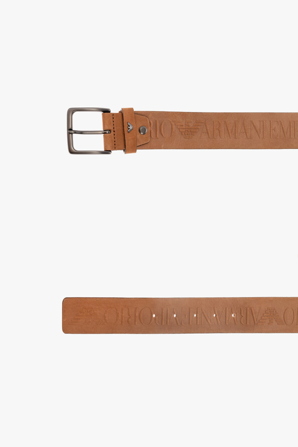 GenesinlifeShops Sweden Brown Leather belt Emporio Armani